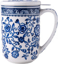 AmorArc Porcelain Tea Mug with Infuser and Lids, 18 Oz Coffee Cup Strainer with by AmorArc