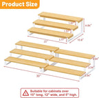 Expandable Can Organizer for Pantry, 3-Tier Adjustable Bamboo & Iron Can Rack - Image 7