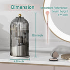 GAXmi Makeup Brush Holder with Lid Cosmetic Tools Organizer 360 Rotating - Image 2