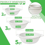 Colander Set with White Coating, Stainless Steel Micro-Perforated Colanders - Image 2