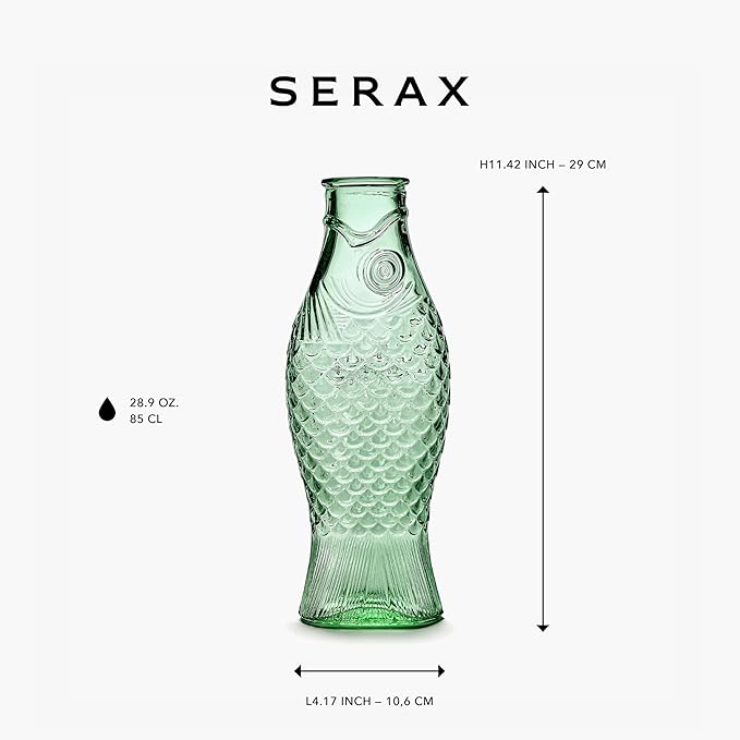 Serax Glass Water Pitcher | Fish & Fish glassware by Paola Navone | Wine Carafe - Image 2
