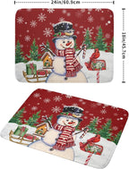 Winter Snowman Dish Drying Mat Red Bird Microfiber Dish Pad 18x24 Inch - Image 2