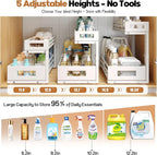 2-Pack 19"Deep Under Sink Organizer And Storage, 2-Tier L-Shaped Pull Out - Image 7