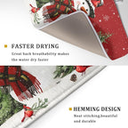 Christmas Dish Drying Mat for Kitchen Counter Snowman Green Christmas Tree - Image 3
