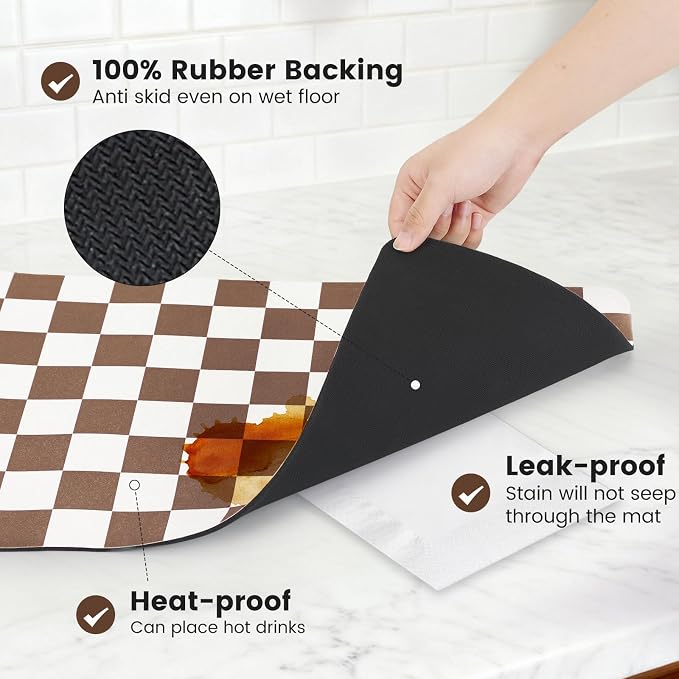 12" x 20" Checkered Dish Drying Mat - Image 4