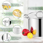 TeamFar 10QT Stock Pot, Stainless Steel Large Soup Cooking Pot & Lid - Image 4