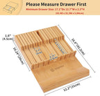 Utoplike In-drawer Knife Block Bamboo Kitchen Knife Drawer Organizer Large - Image 3