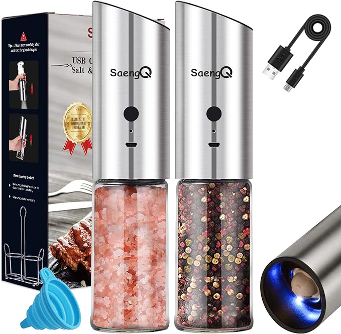 Electric Salt and Pepper Grinder Set by SaengQ