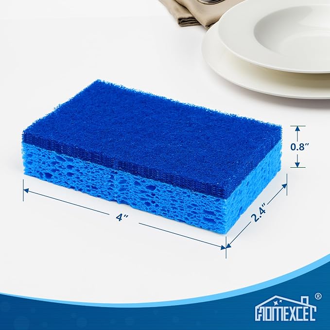 HOMEXCEL Sponges Kitchen 12pcs, Non-Scratch Scrub Dish Sponge Safe on Non-Stick - Image 2