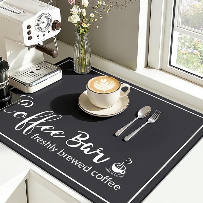 Findosom 12"x 20" Dish Drying Mat, Super Absorbent & Cuttable Coffee Mat - Image 4