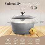 Cast Iron Pot with Lid – Non-Stick Ovenproof Enamelled Casserole Pot, Oven Safe - Image 2