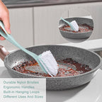 Dish Brush with Handle, Kitchen Dish Scrub Brush Set, 4-Piece Kitchen Cleaning - Image 3