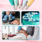 Riccle Piping Bags and Tips Set, 11.8 Inch 100 Anti Burst Piping Bags, 1 - Image 7