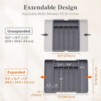 Lifewit Silverware Drawer Organizer, Expandable Utensil Tray - Image 2