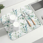 Watercolor Sage Leaves Dish Drying Mats - Image 8