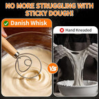 Polly Online Dough Whisk, Wooden Handle Danish Sourdough Whisk - Image 4