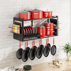 31 Inch Pot Rack Wall Mounted，3 in 1 Pots and Pans Organizer - Image 7