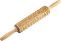 TableCraft Embossed Beech Wood Rolling Pin – 15.25 Inches, Snowflake Imprint by TableCraft