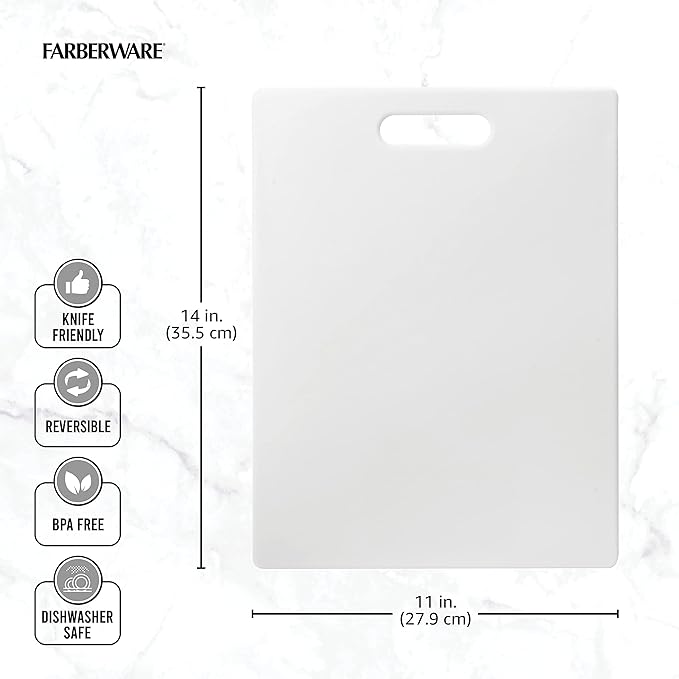 Farberware Large Cutting Board, Dishwasher- Safe Plastic Chopping Board - Image 5