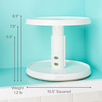 YouCopia Crazy Susan Two-Tier Turntable, Height-Adjustable Lazy Susan Organizer - Image 4