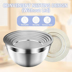Mixing Bowls with Airtight Lids Set, Large Prep Metal Mixing Bowls - Image 7