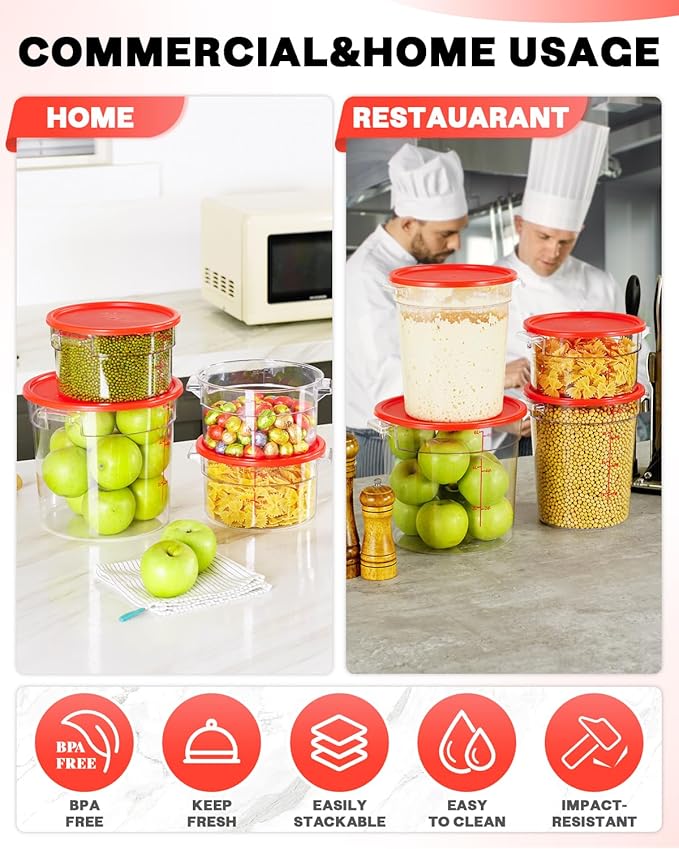 6QT NSF Round Food Storage Containers - Image 5