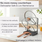 Space-Saving Carbon Steel Pot Lid Holder While Cooking, Double-Layer Kitchen - Image 5