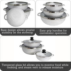 IMUSA Caldero Stock Pot with Glass Lid 3pc Set, 1.5/3.5/7 QT, Cast Aluminum - Image 3