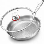 Titanium Hammered Pan Pro with Lid, PFAS/PFOA/PTFE-Free Non stick Titanium by Unknown