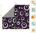 Purple White and Black Circle Pattern Dish Drying Mat, Absorbent Microfiber - Image 7