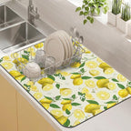 Kitchen Countertop Dish Drying Mat, Super Absorbent Coffee Bar Mat by Kuyig+Home