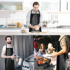 Gotega Waterproof Rubber Vinyl Apron Adjustable Dishwasher Apron - Image 4