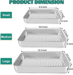Baking Pans Set of 3, E-far Stainless Steel Sheet Cake Pan - Image 2