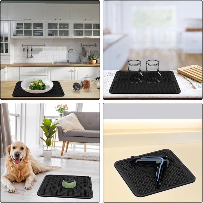 ZLR 2 Pcs Silicone Dish Drying Mat & Heat Resistant Trivet - Image 9