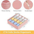 Joyoldelf Sock Drawer Organizer Divider, 16-Cell Underwear Organizers and - Image 2