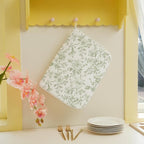 Sage Green Floral Dish Drying Mat 18 x 24 Inch Vintage Light Green Floral - Image 3