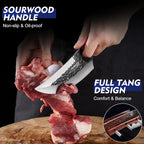 Topfeel 3PCS Butcher Knife Set, Hand Forged Serbian Chef Knives & Meat Cleaver - Image 4