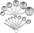 Measuring Cups and Spoons Set 14, Metric & US 18/8 Stainless Steel Measuring - Image 2