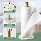 Koville Genuine Marble Paper Towel Holder Countertop, - Image 6