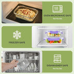 HOMBERKING 8 Pack Glass Food Storage Containers - Image 4