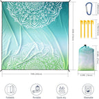 WIWIGO Beach Blanket Waterproof Sandproof Beach Mat 79" X 83"/10'x9'for 2-8 - Image 3