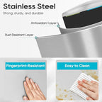 FDW | 10 Gallon Trash Can with Lid | Stainless Steel | Fingerprint-Proof | Made - Image 6