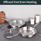 DELARLO Tri-ply Stainless Steel Frying Pan Set - Image 7
