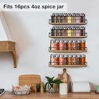 TJ.MOREE 4 Pack Spice Rack Wall Mounted Rustic Style Hanging Spice Organizer - Image 2