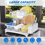 Godboat Dish Drying Rack, 2-Tier Dish Rack - Image 2