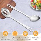 Stainless Steel Cooking Spoon, Slotted Metal Serving Spoon, Heavy Duty Sturdy - Image 2