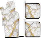 Marble Oven Mitts and Pot Holders Set by Unknown