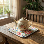 Floral Oven Mitts and Pot Holders Sets 2 Pcs, Canvas Heat Resistant Kitchen - Image 6