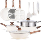 NEWBULIG 17-Piece Nonstick Cookware Set, Non-Toxic Pots and Pans by NEWBULIG