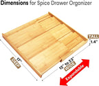 Bamboo Spice Drawer Organizer, Expandable 4 Tier Spice Rack - Image 2